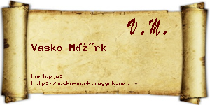Vasko Márk névjegykártya